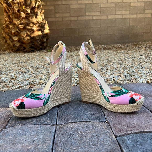 Floral Espadrille Wedge Sandals - Picture 3 of 6